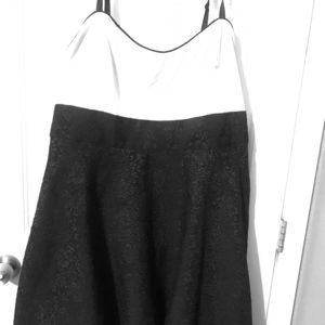 Under knee 2 tone dress white and black beautiful